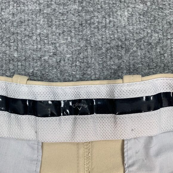 Callaway Shorts Mens 32 Beige Sweat Wicking Grip Waistband Performance Chino - Picture 5 of 10